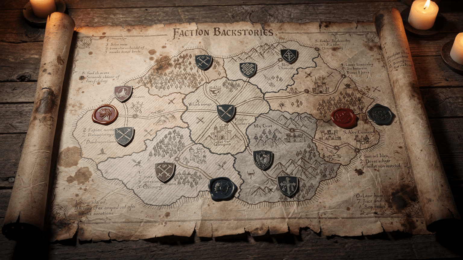 Faction Backstories checklist for MUDs hero illustration