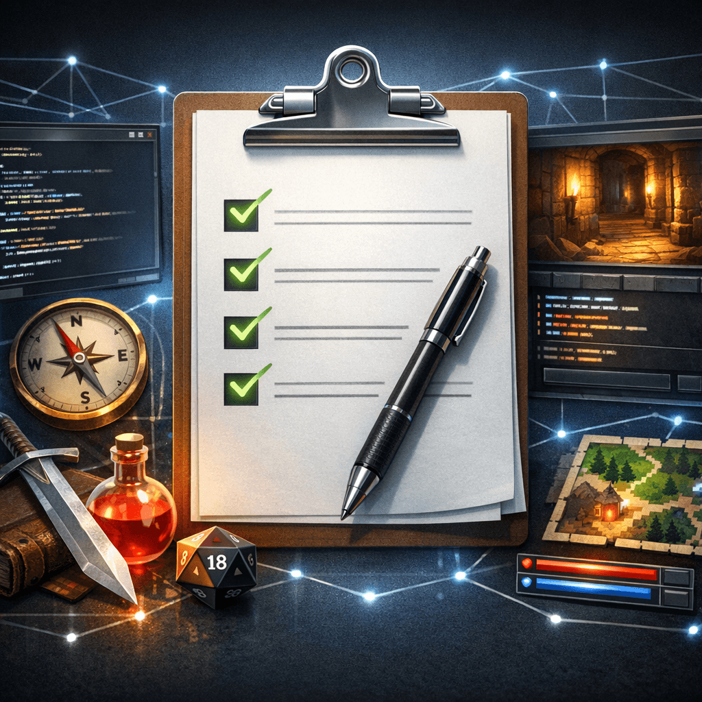 MUD Scripting checklist for MUDs hero illustration